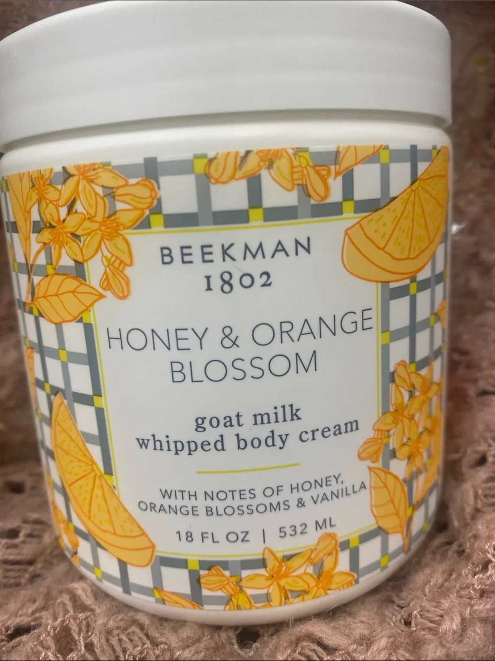 Beekman 1802 Honey & Orange Blossom Whipped Body Cream - White/Orange